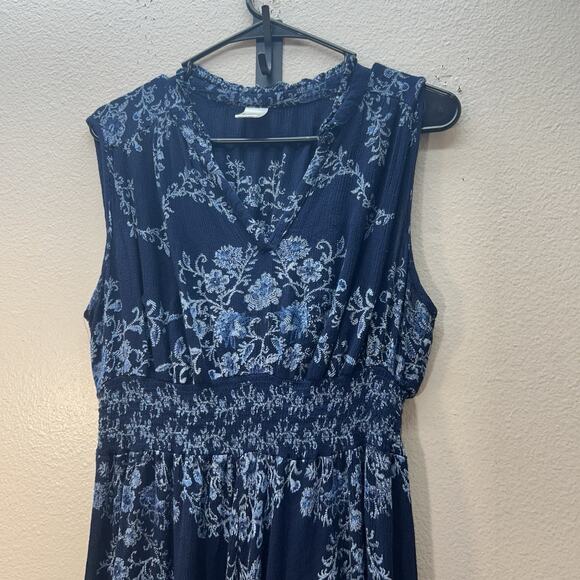 Bila Floral Gauze Maxi Long Dress Women S Handkerchief‎ Hem Boho Hippie Smocked - Picture 2 of 10